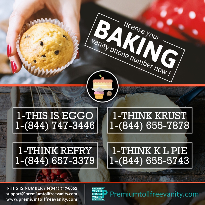 Buy License baking cookies hot beverage fast food toll free vanity phone numbers
