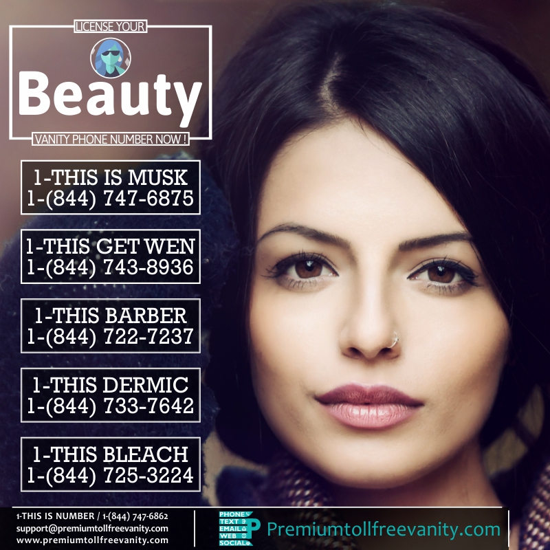 Buy License beauty cosmetics jewelary gems toll free vanity phone numbers